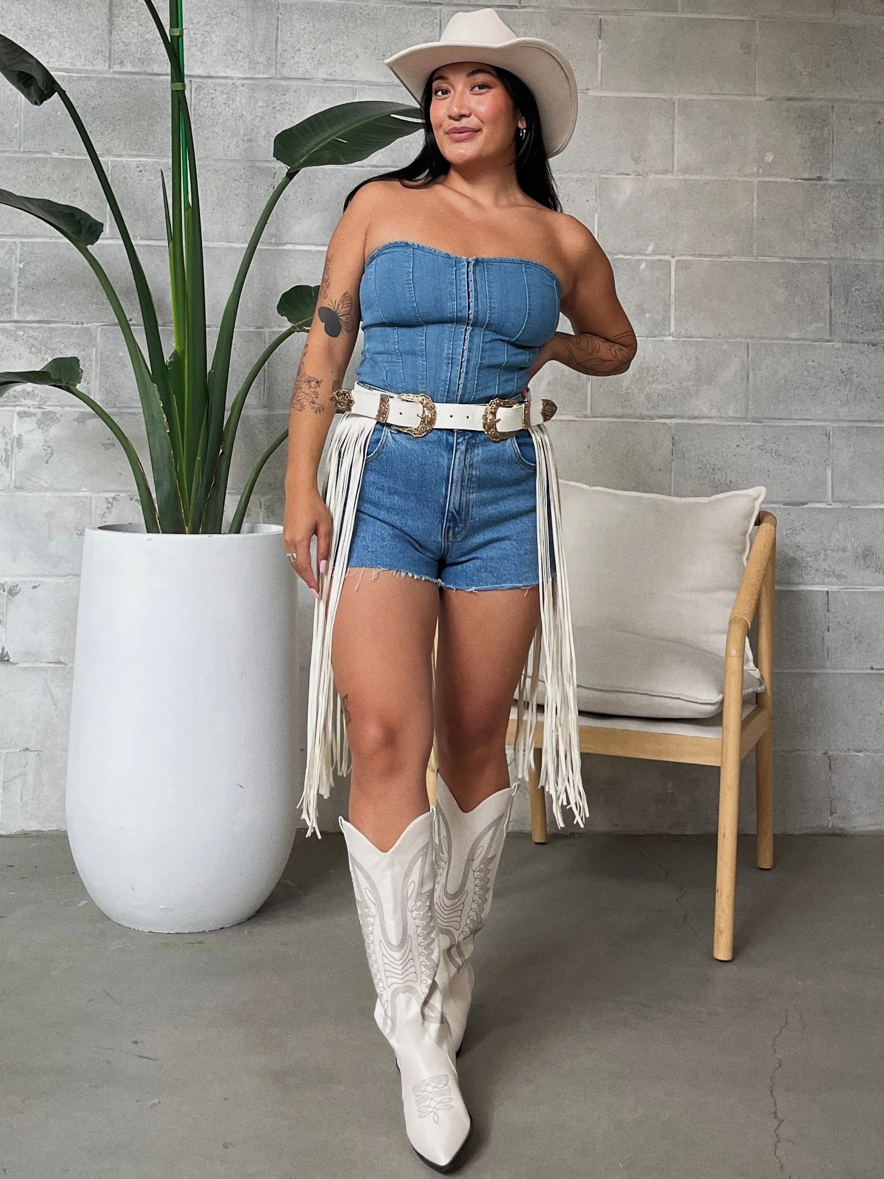 27 Double Buckle Fringe Belt