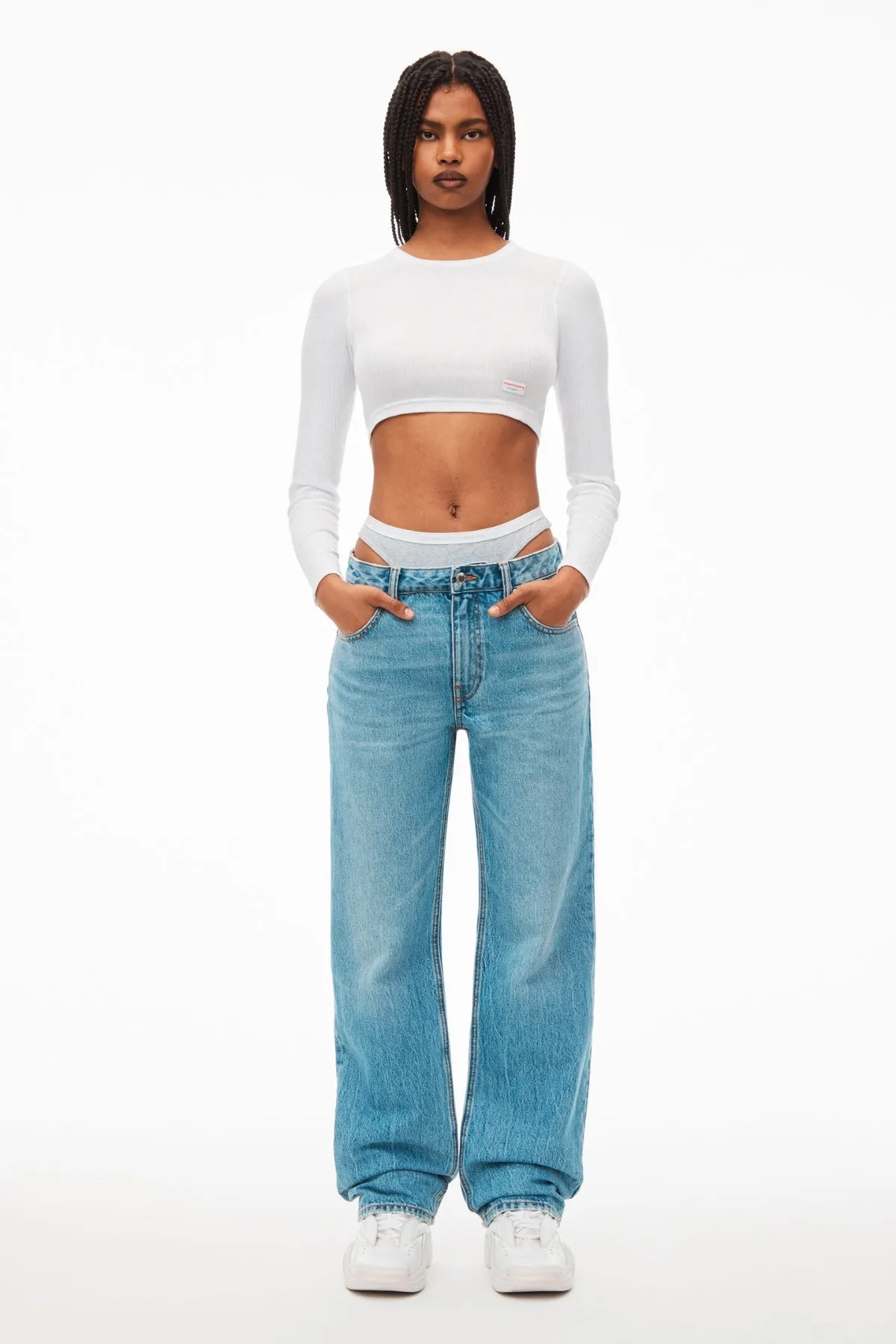 Alexander Wang Layered Loose Jean - Vintage Light Indigo