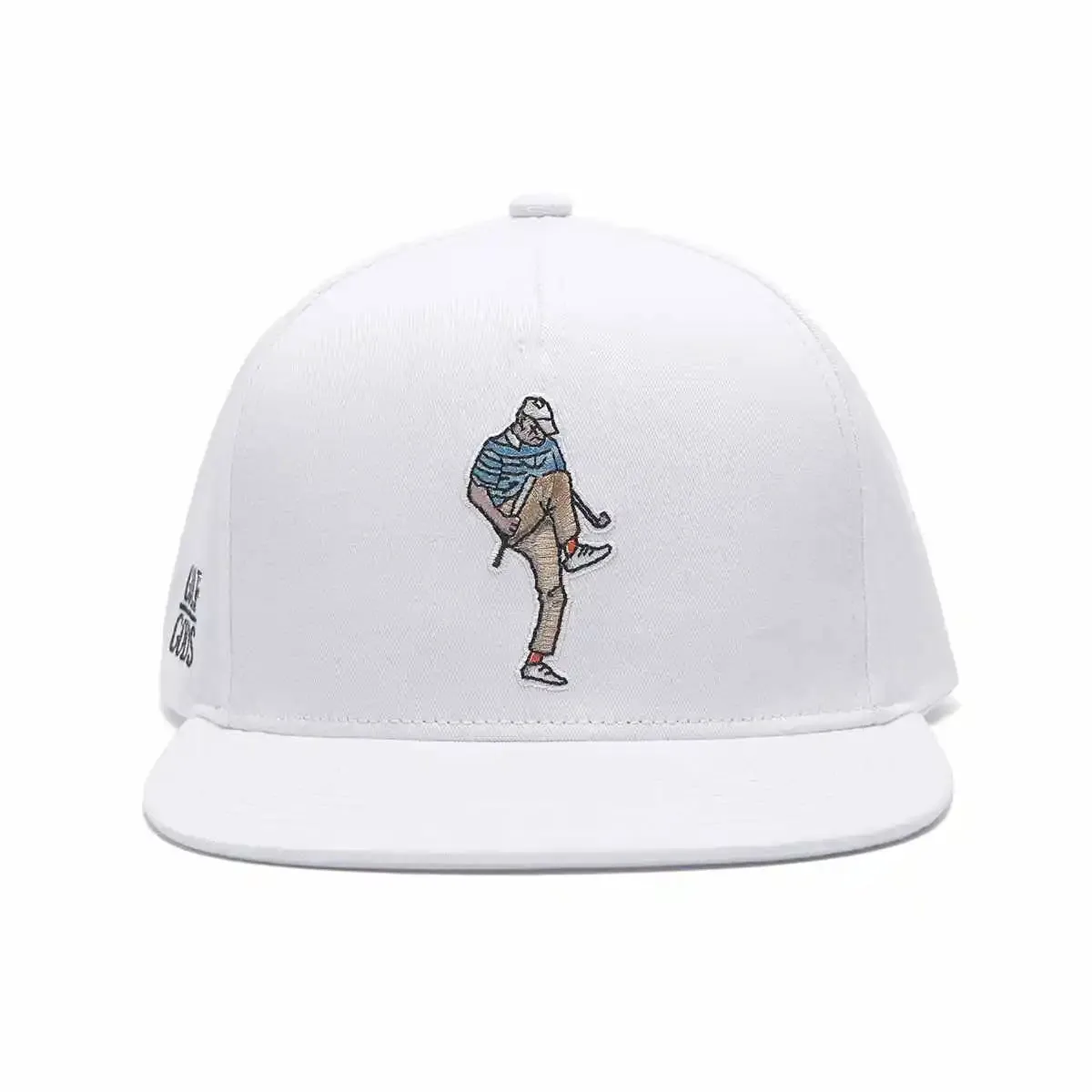 Angry Golfer White SnapBack Golf Hat - Flat Brim