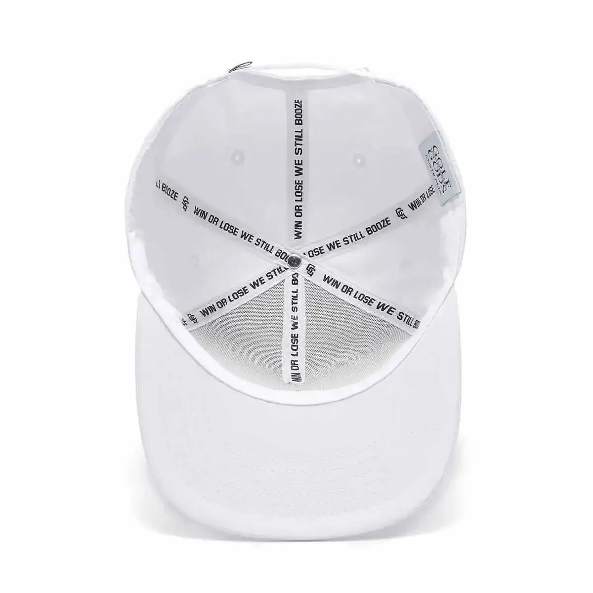 Angry Golfer White SnapBack Golf Hat - Flat Brim