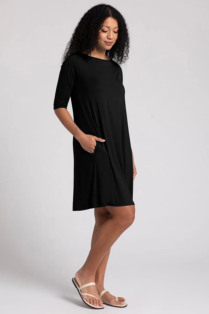 Bamboo Nu Trapeze Dress | Black