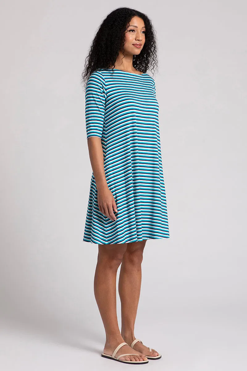 Bamboo Nu Trapeze Dress | Blue Multi