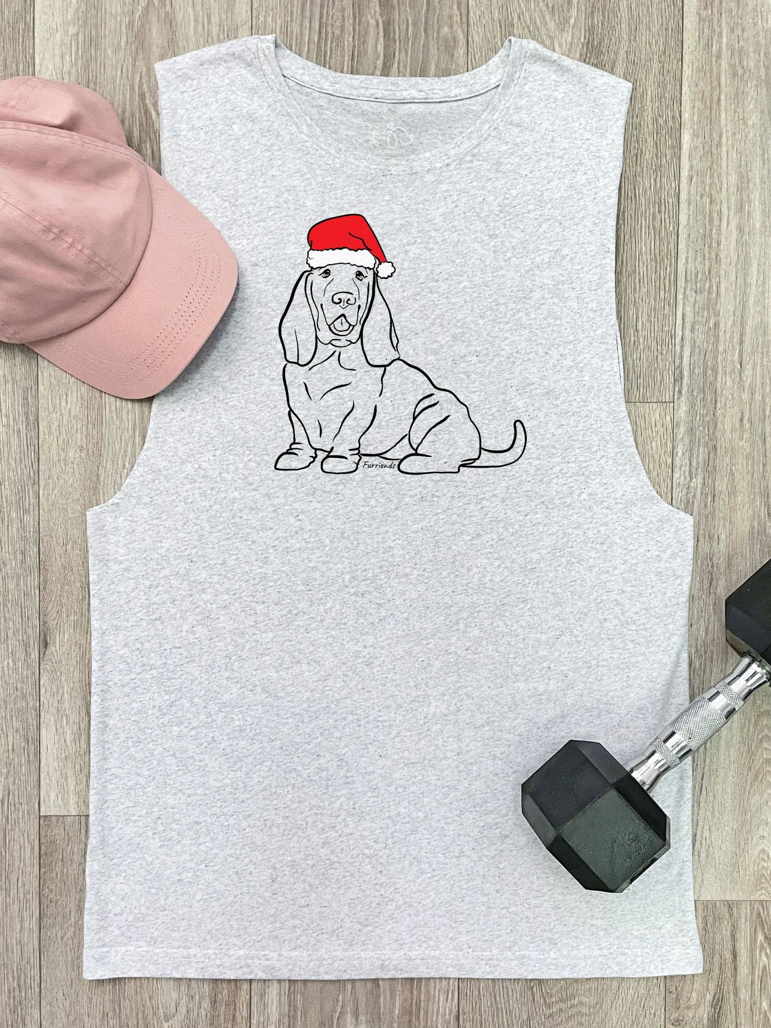 Basset Hound Christmas Edition Axel Drop Armhole Muscle Tank