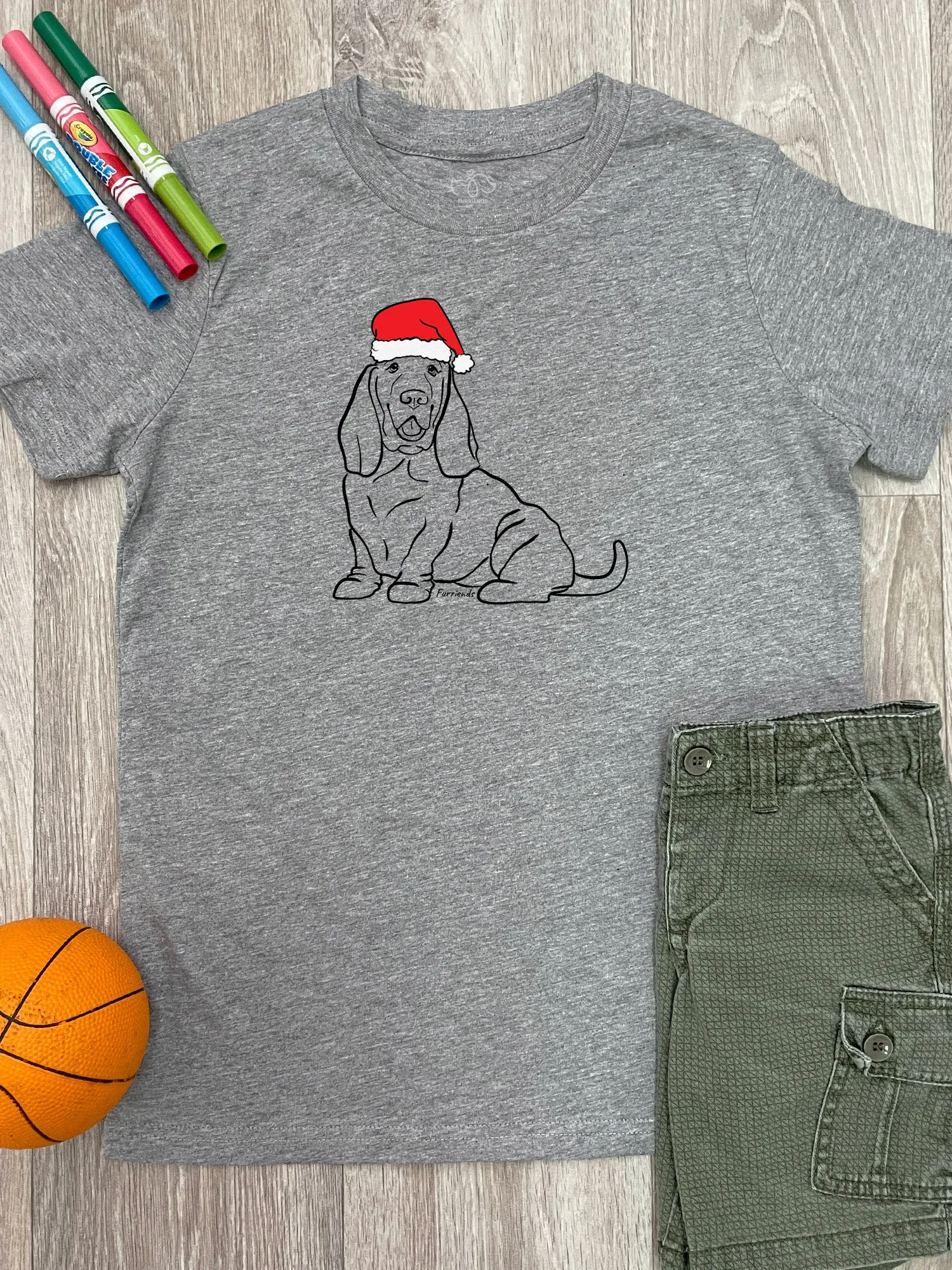 Basset Hound Christmas Edition Youth Tee