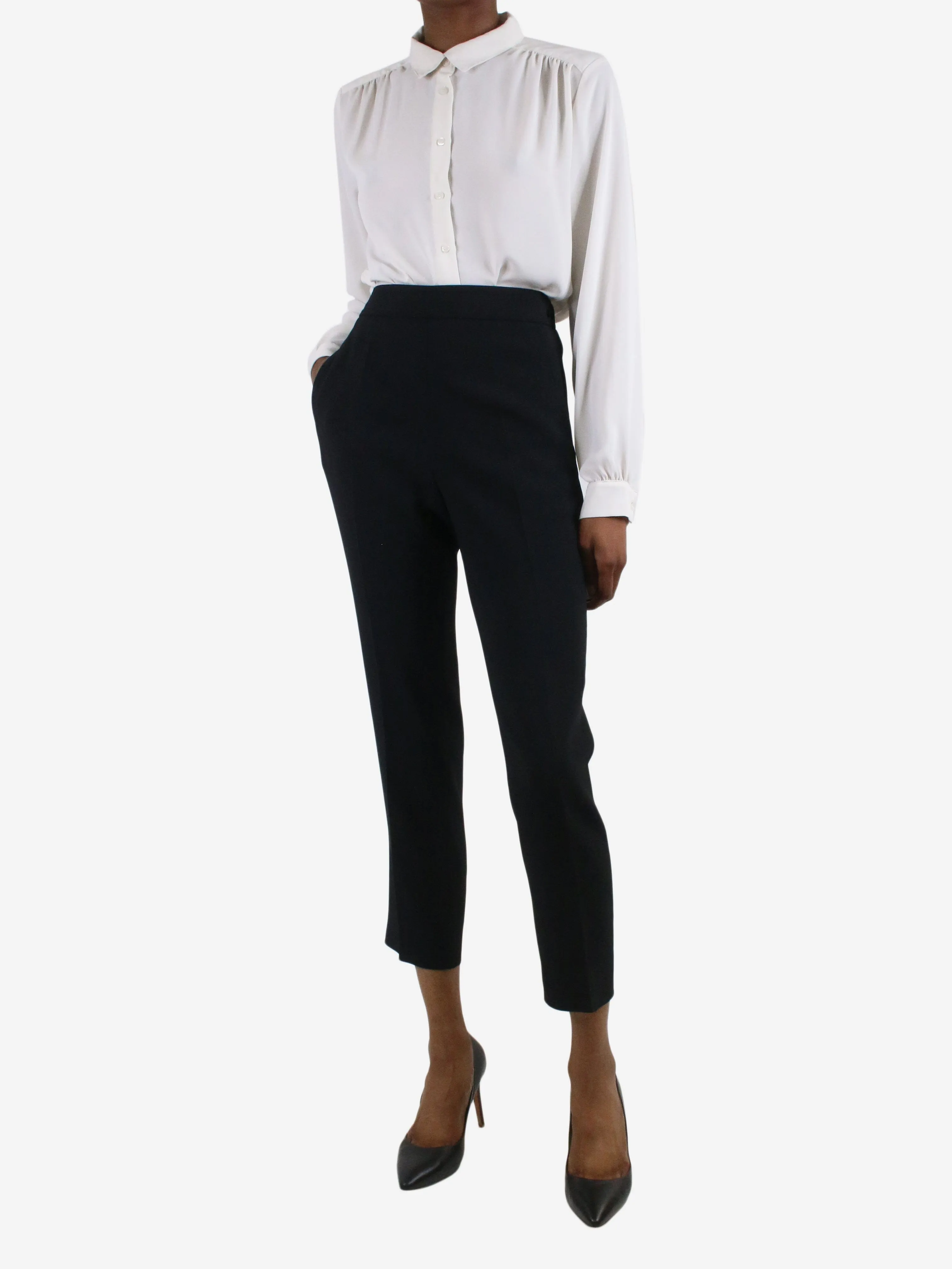 Black high-rise tailored trousers - size IT 38