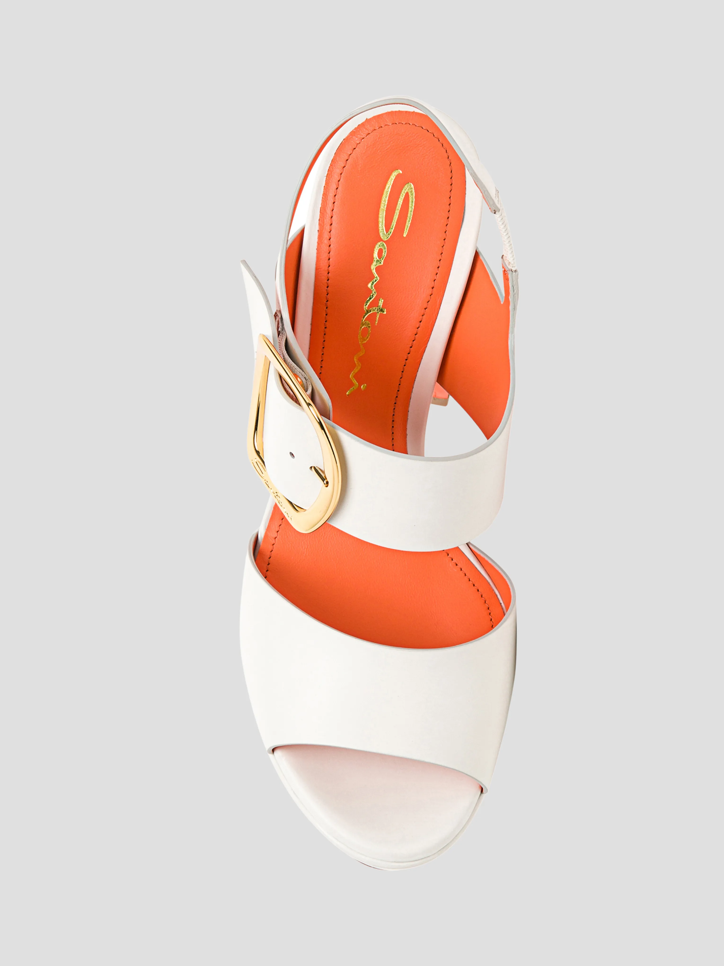 Bruxel White Leather Sandal