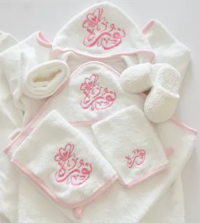 Butterfly Personalised Baby Girl Bathrobe Set