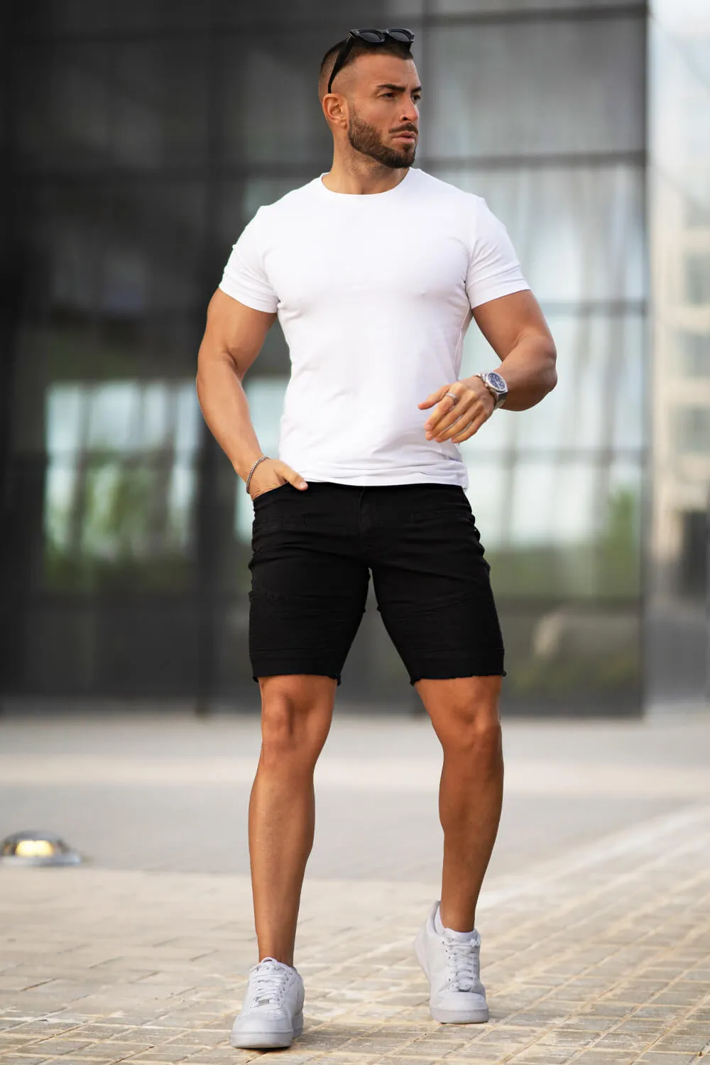 Buy $80 Free Shipping Men's Black Jean Short - Basic Style