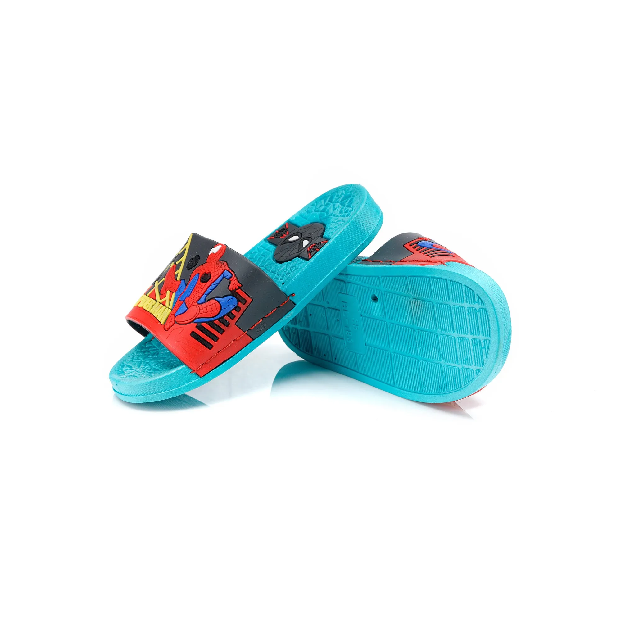 C1416 Spider Man Black,Red with S.Blue Slippers