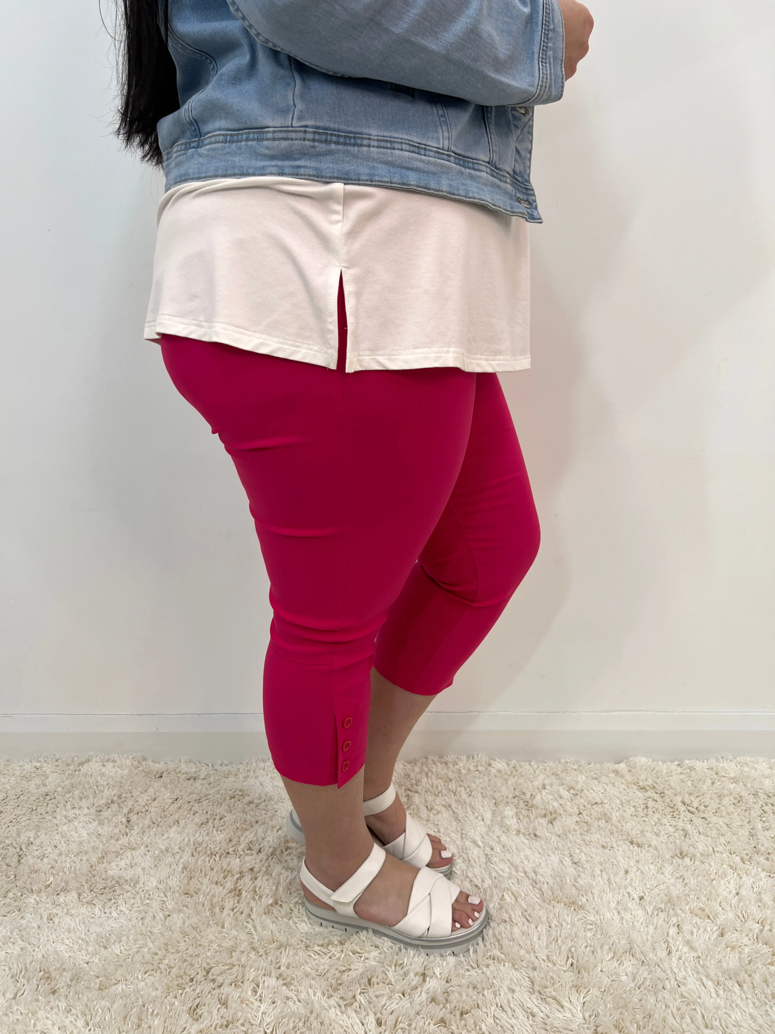 Cassie Crop Trouser in Cerise Pink