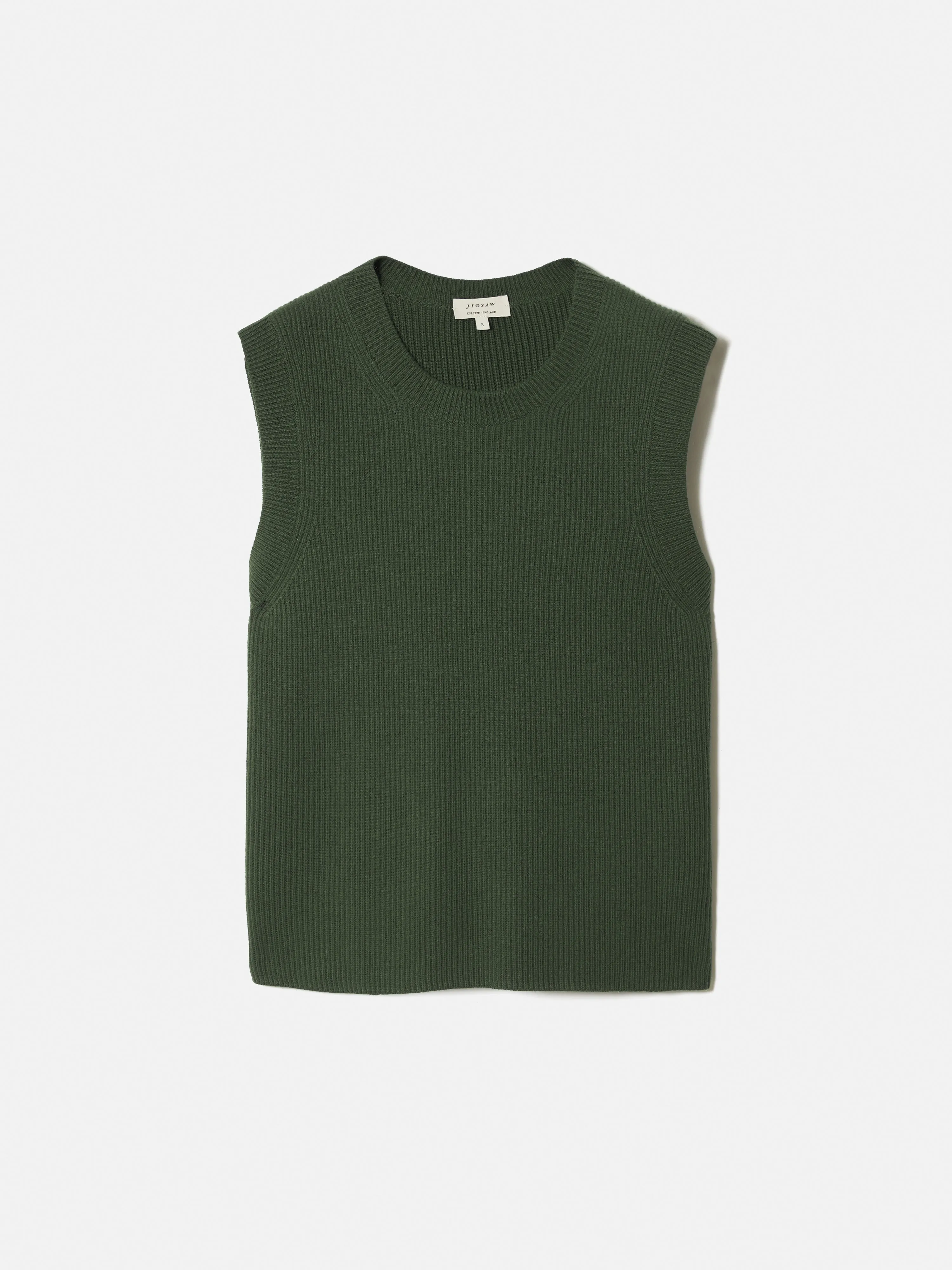 Cotton Blend Crew Tank | Green