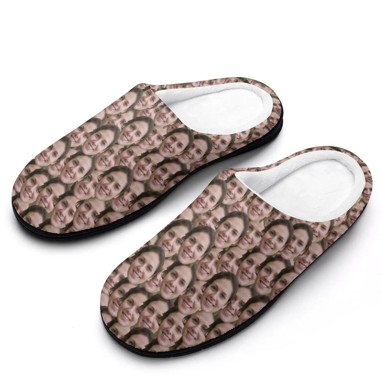 Custom Face Seamless All Over Print Cotton Slippers For Men Women