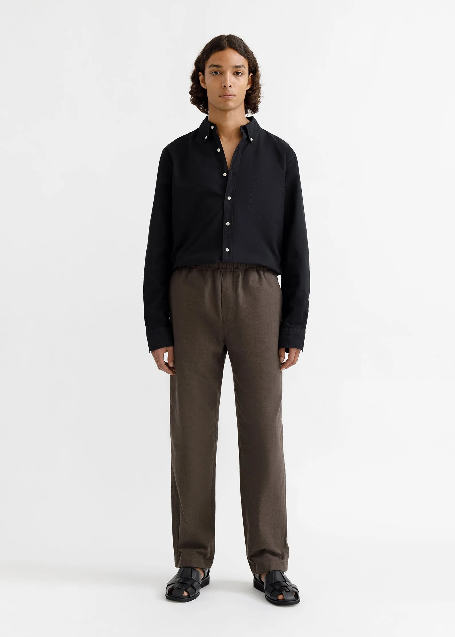 Drawstring Trousers - Brown