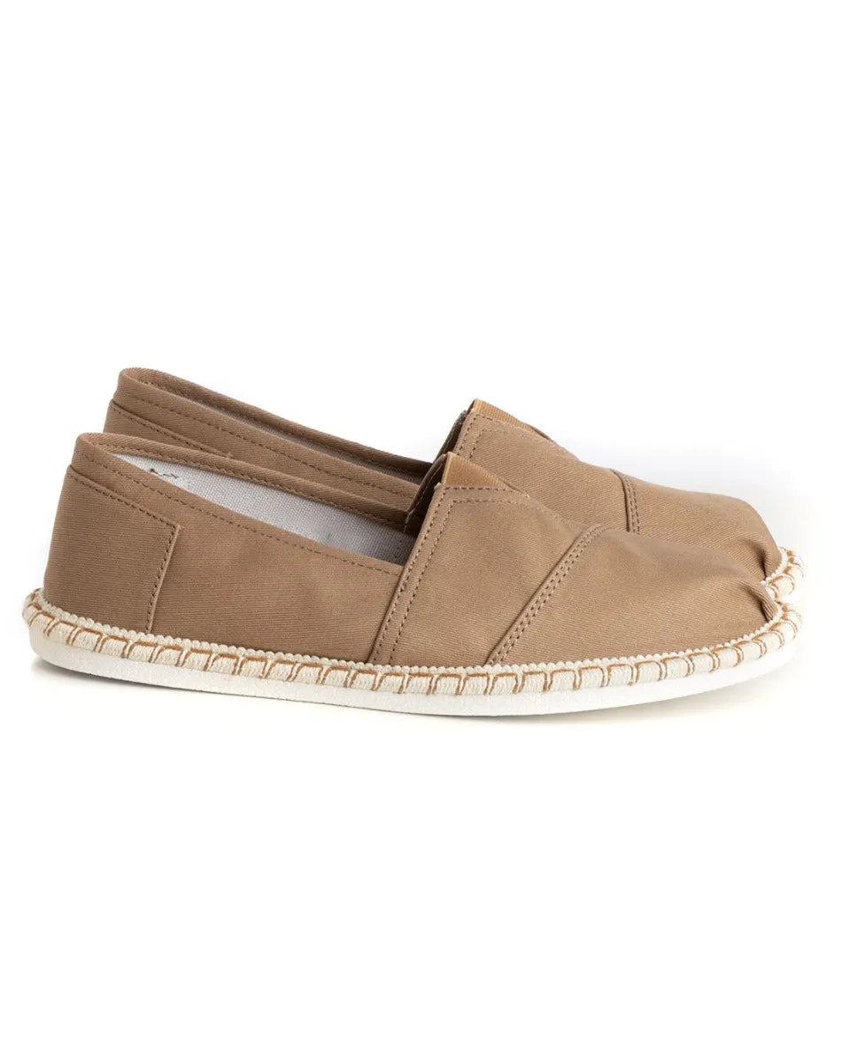 Espadrillas Scarpe Uomo Unisex Tela Estive Mare Camel Cotone Comode Leggere GIOSAL-S1200A