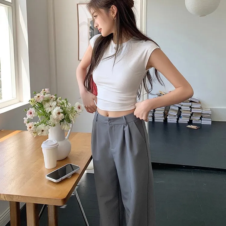 Grey Straight Trousers