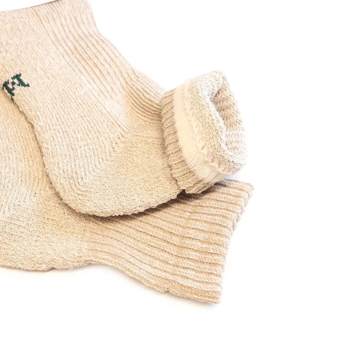 Hemp   Organic Cotton Pile Ankle Socks - Beige