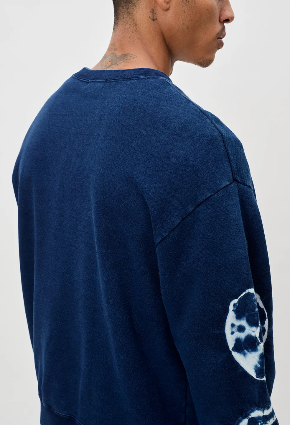 Indigo Shibori Crewneck Pullover / Indigo