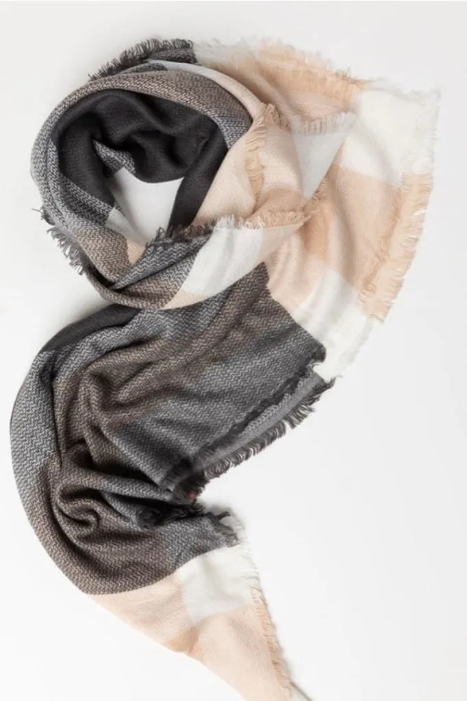 Indus Design - Square Jacquard Scarf - Sand/smoke