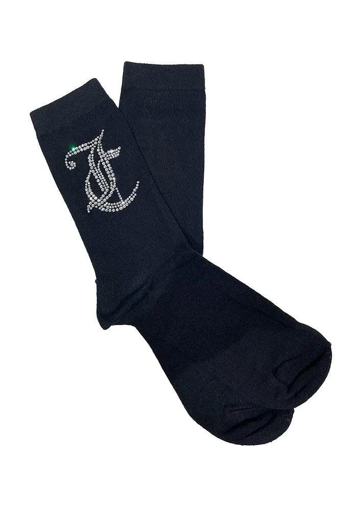 Luxurious Black Juicy Couture Lea Diamante Embellished Socks