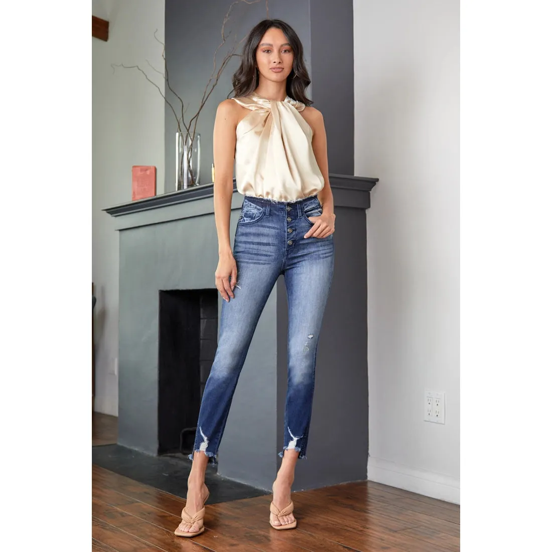 KanCan High Rise Ankle Skinny