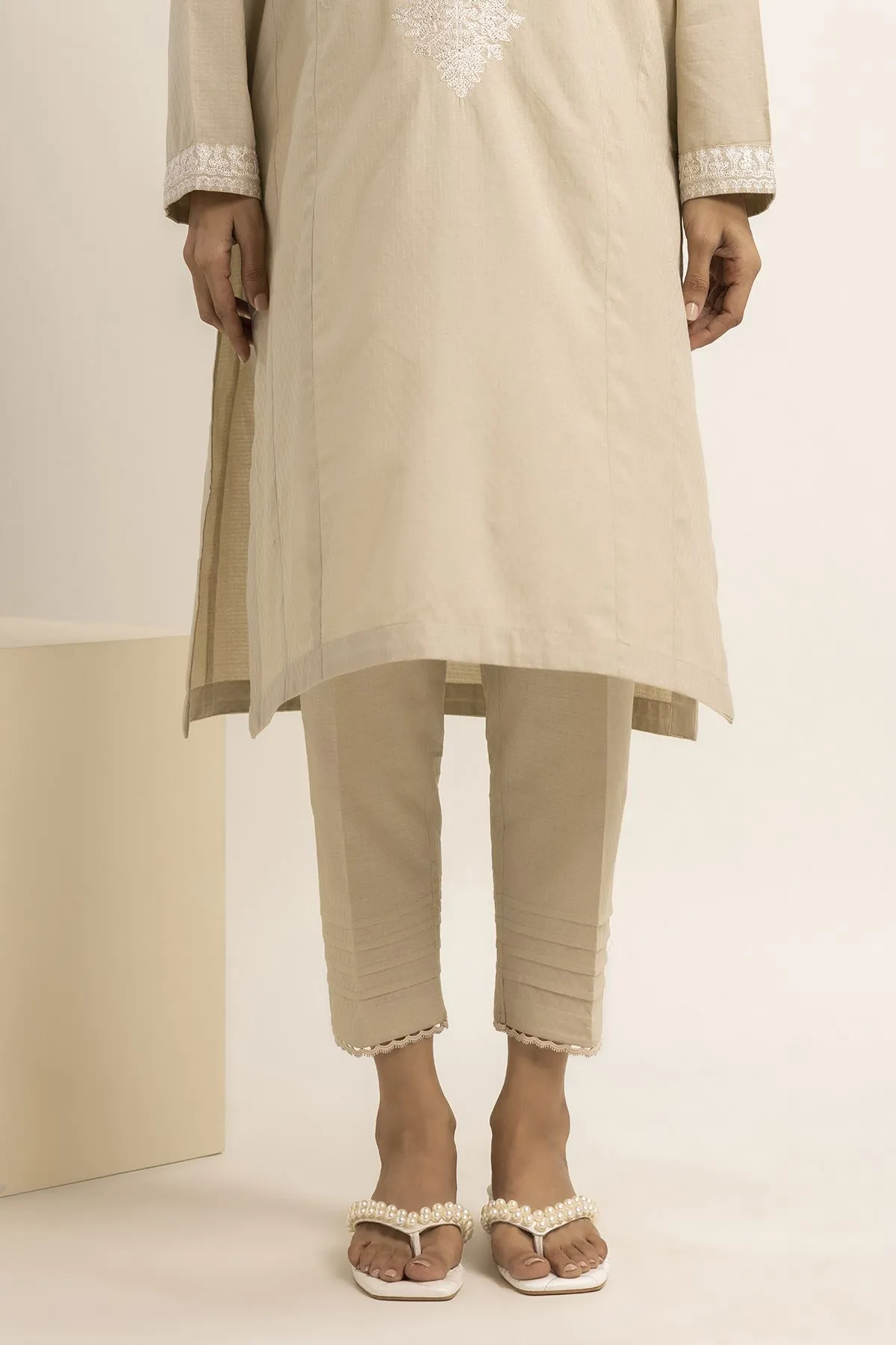 Khaadi Beige Cotton Trouser