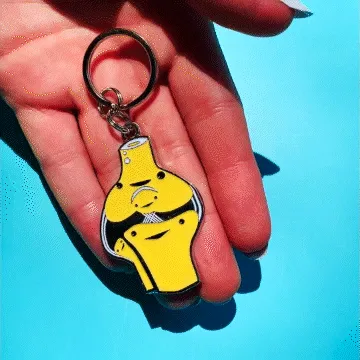 Knee enamel Keychain