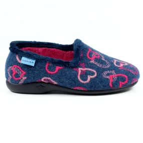 Ladies Bedroom Slippers Blue Lunar Soft Insoles Jolly