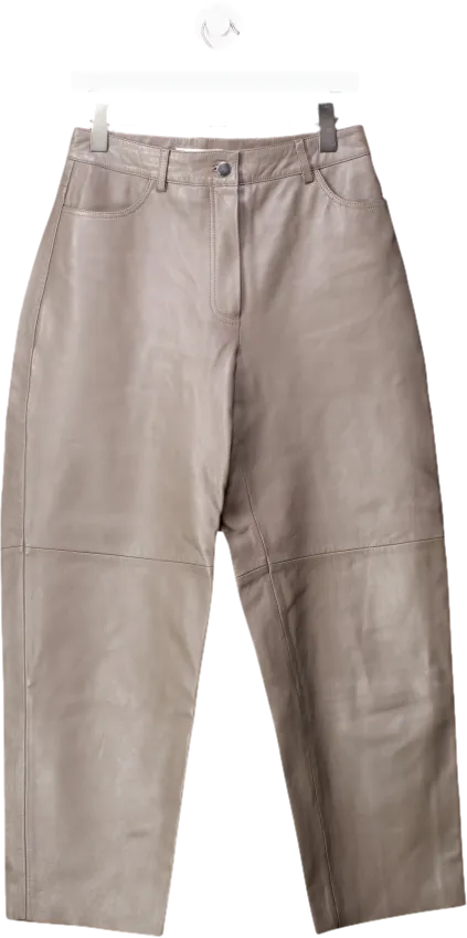 Lovechild 1979 Beige Taupe Lamb Leather Trousers UK 8