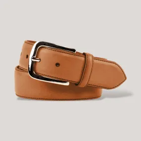 LUMEN - Tan Vegan Belt - Silver