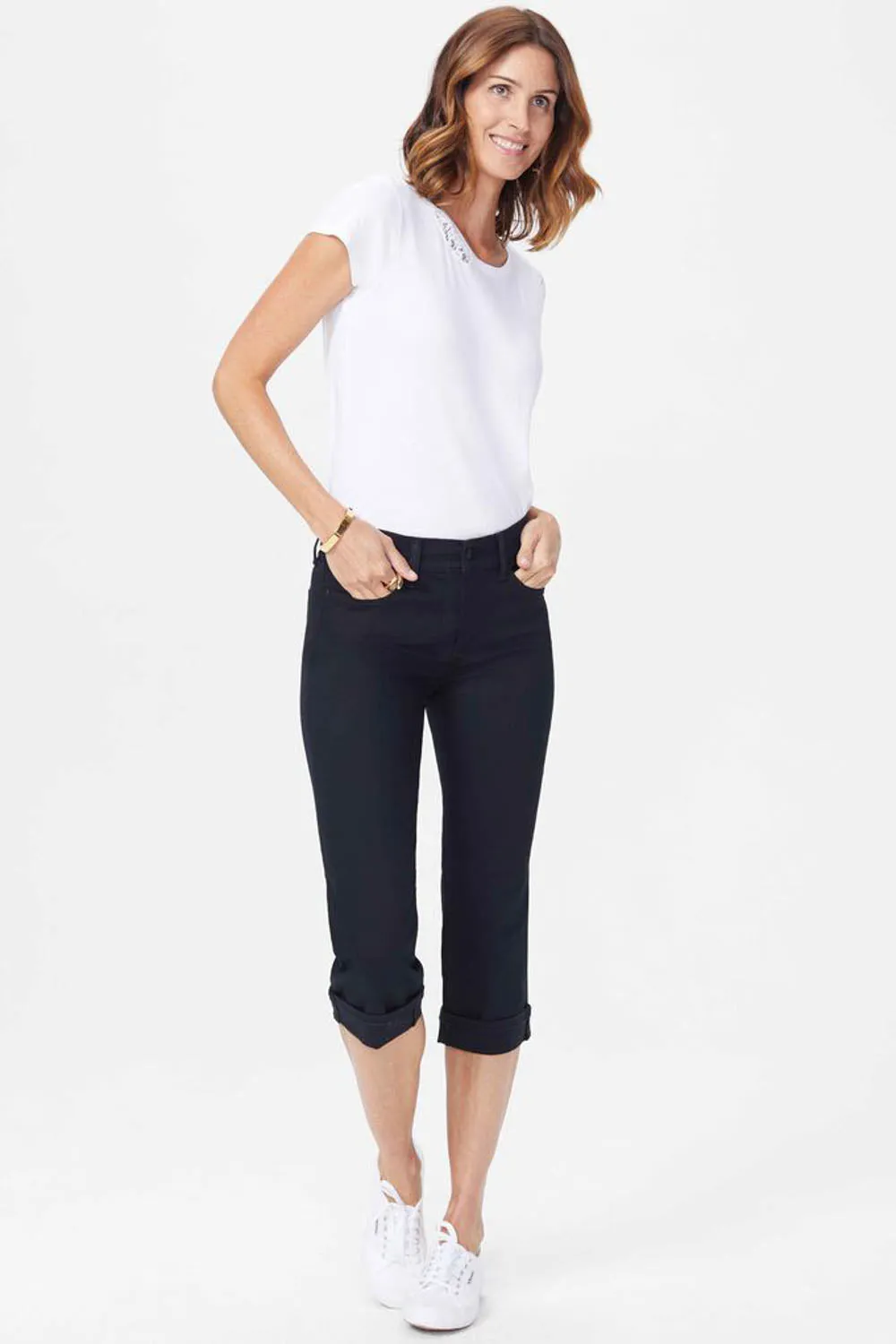 Marilyn Straight Crop Jeans - Black