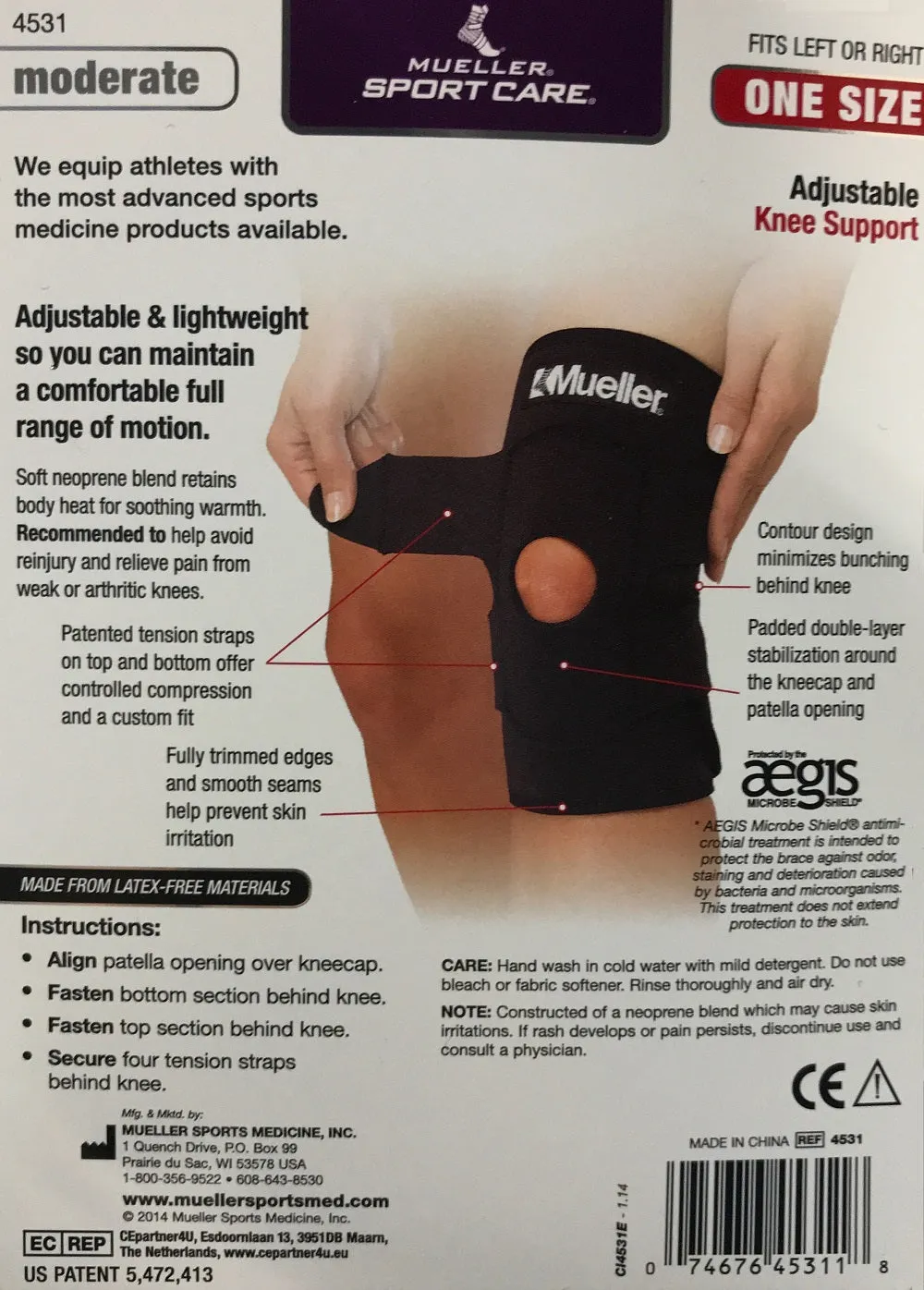 Mueller Sport Care Moderate Adjustable Knee Support Brace