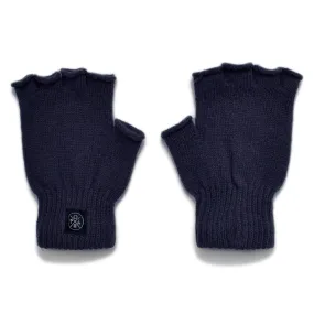 Navy Fingerless Wool Gloves