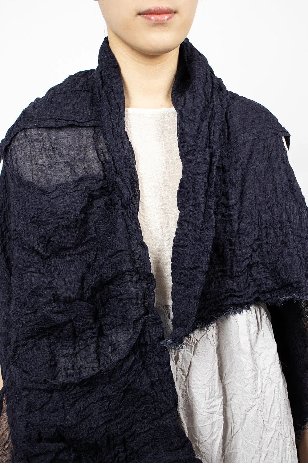 Pockets Shawl Yukata Blue