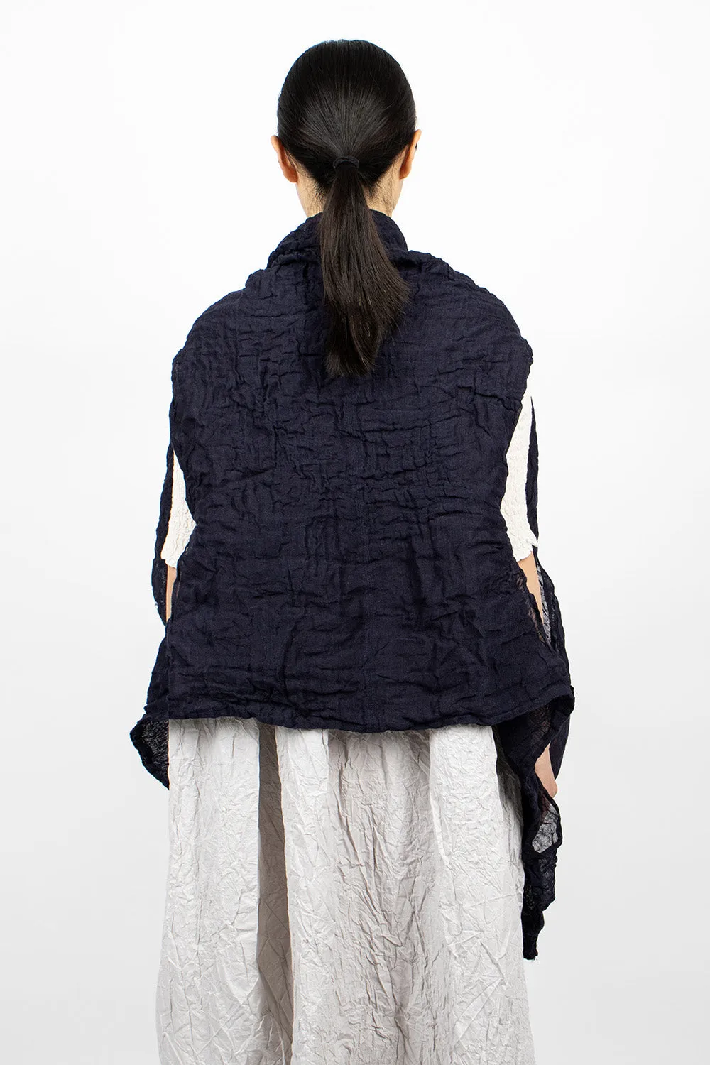 Pockets Shawl Yukata Blue