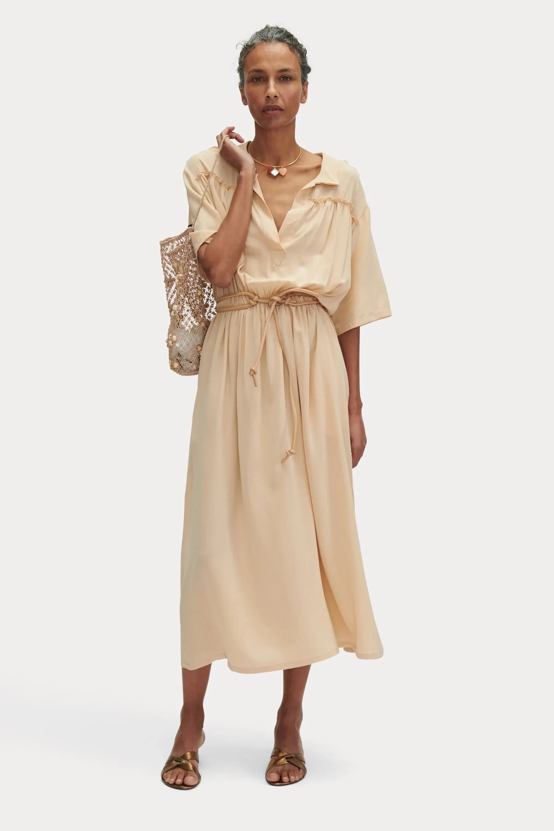 Rachel Comey Skinny Tubular Tie Belt in Nude