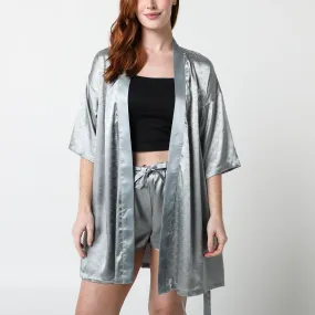 Rebel Satin Robe Pajama Set