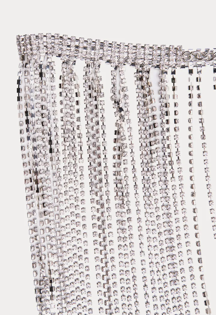 Rhinestone Tassel Waist Belt