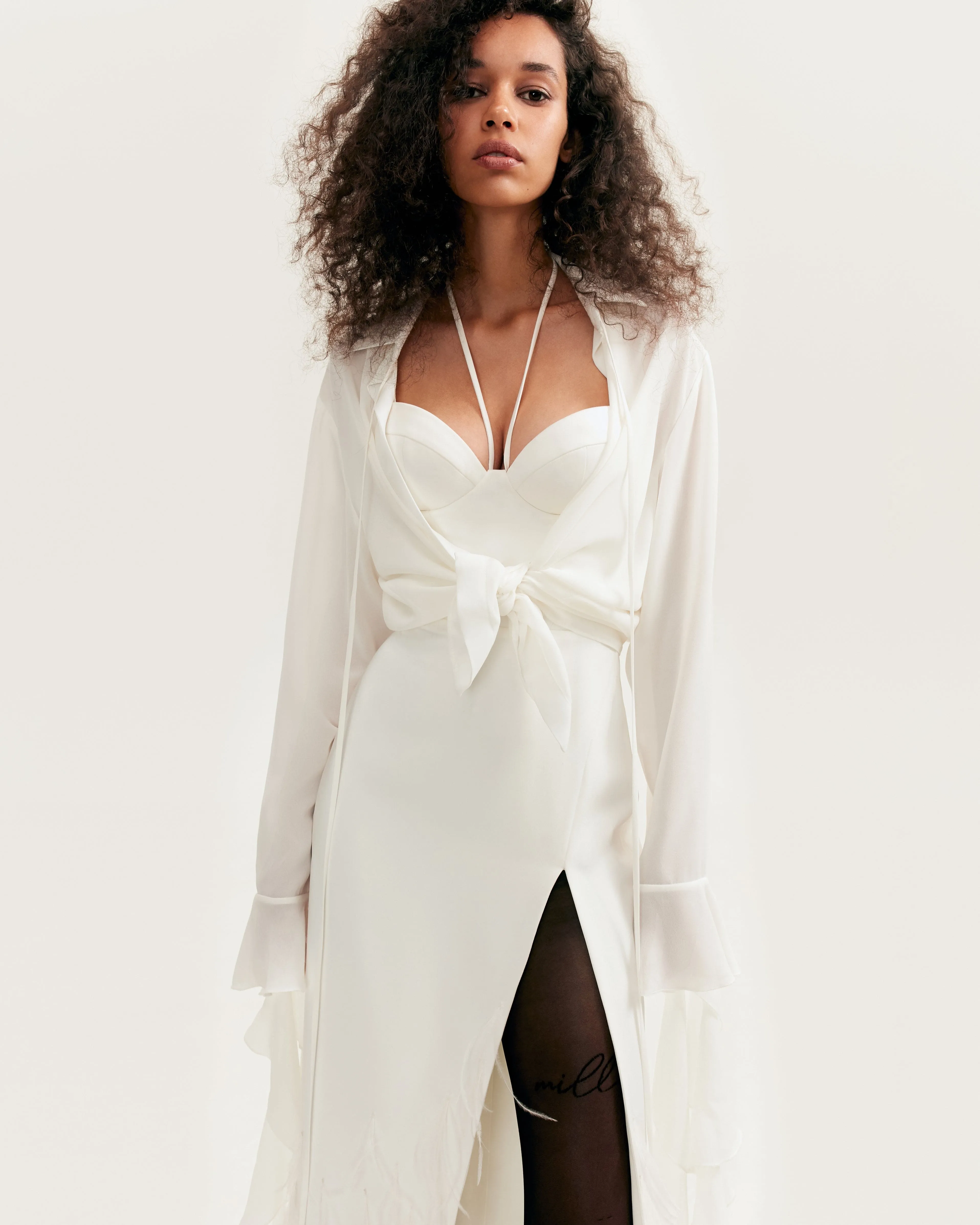 Ruffled blouse in white, Xo Xo