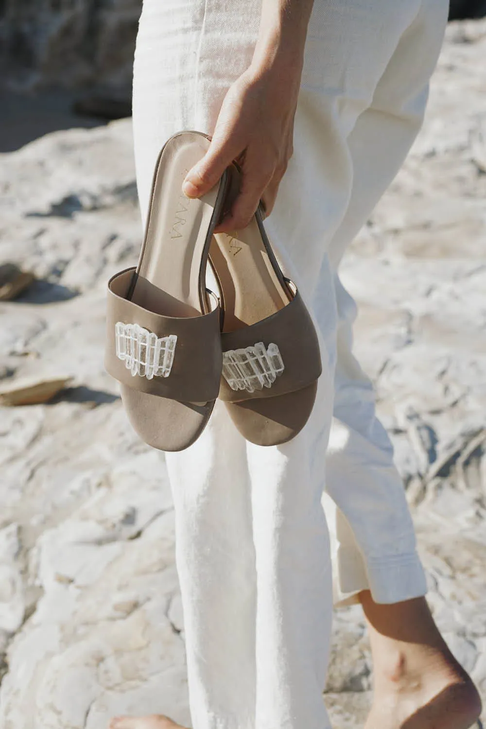 SAHARA Clear Quartz Sandal