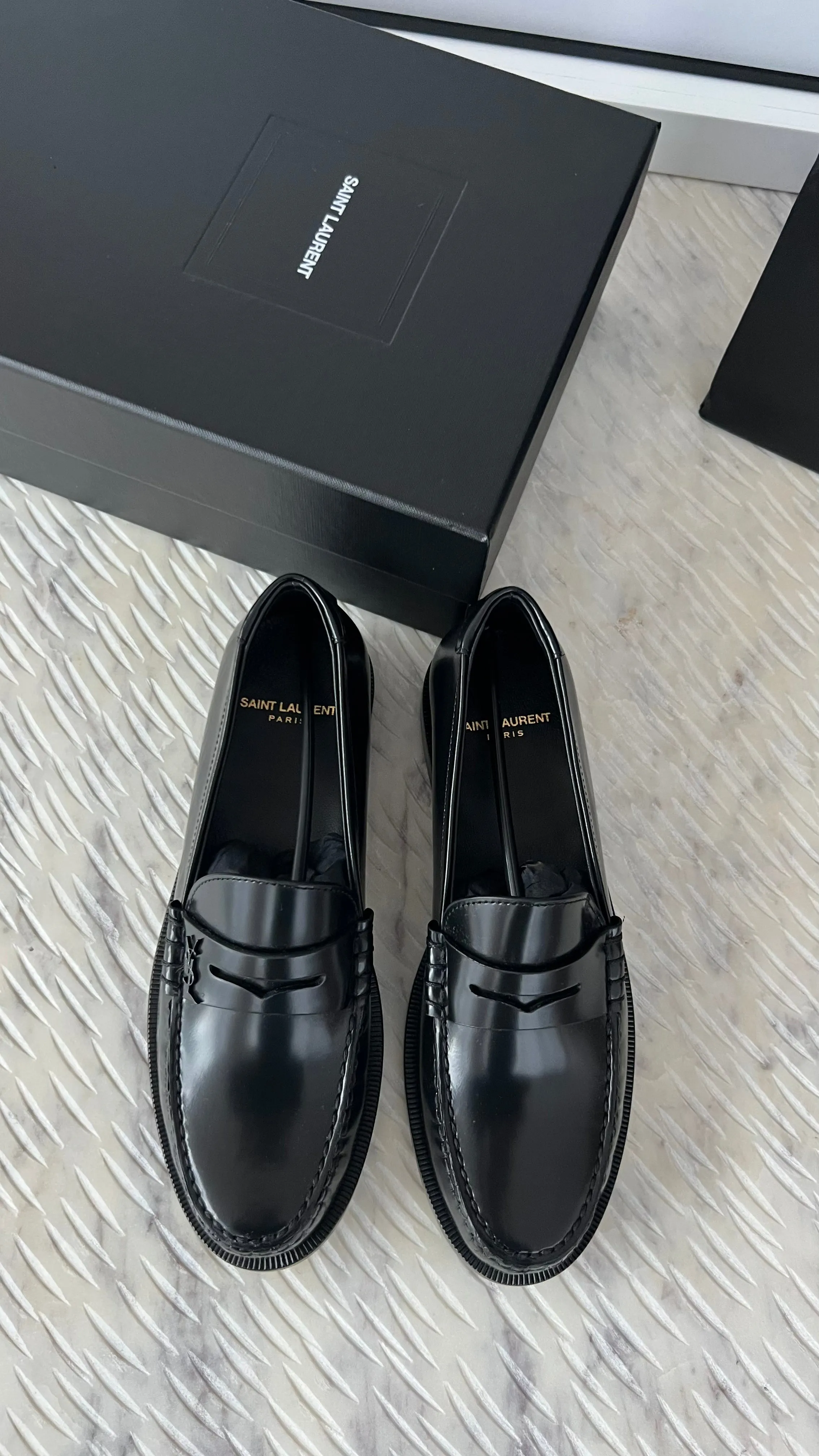 Saint Laurent Le Loafer Chunky Monogram Penny Slippers