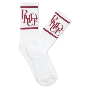 Scramble Logo Sock - White/Maroon