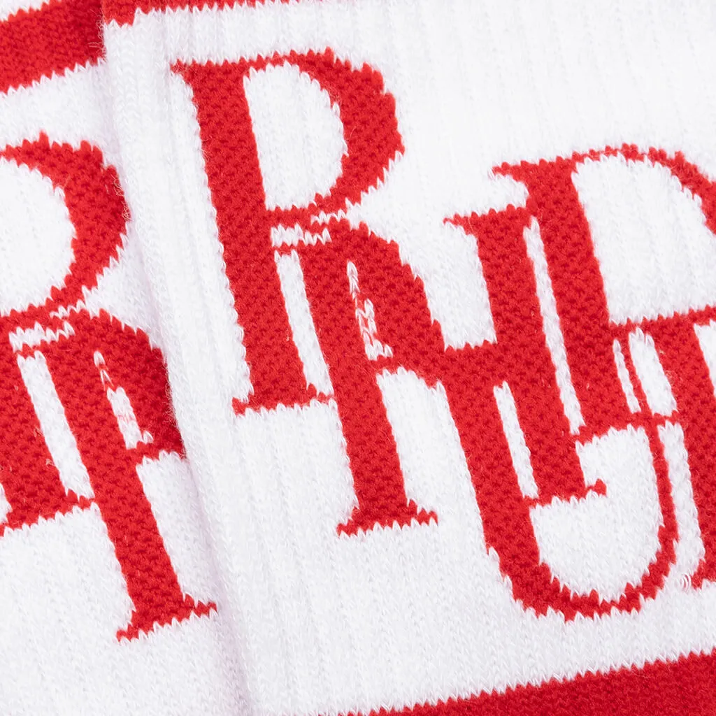 Scramble Logo Sock - White/Red