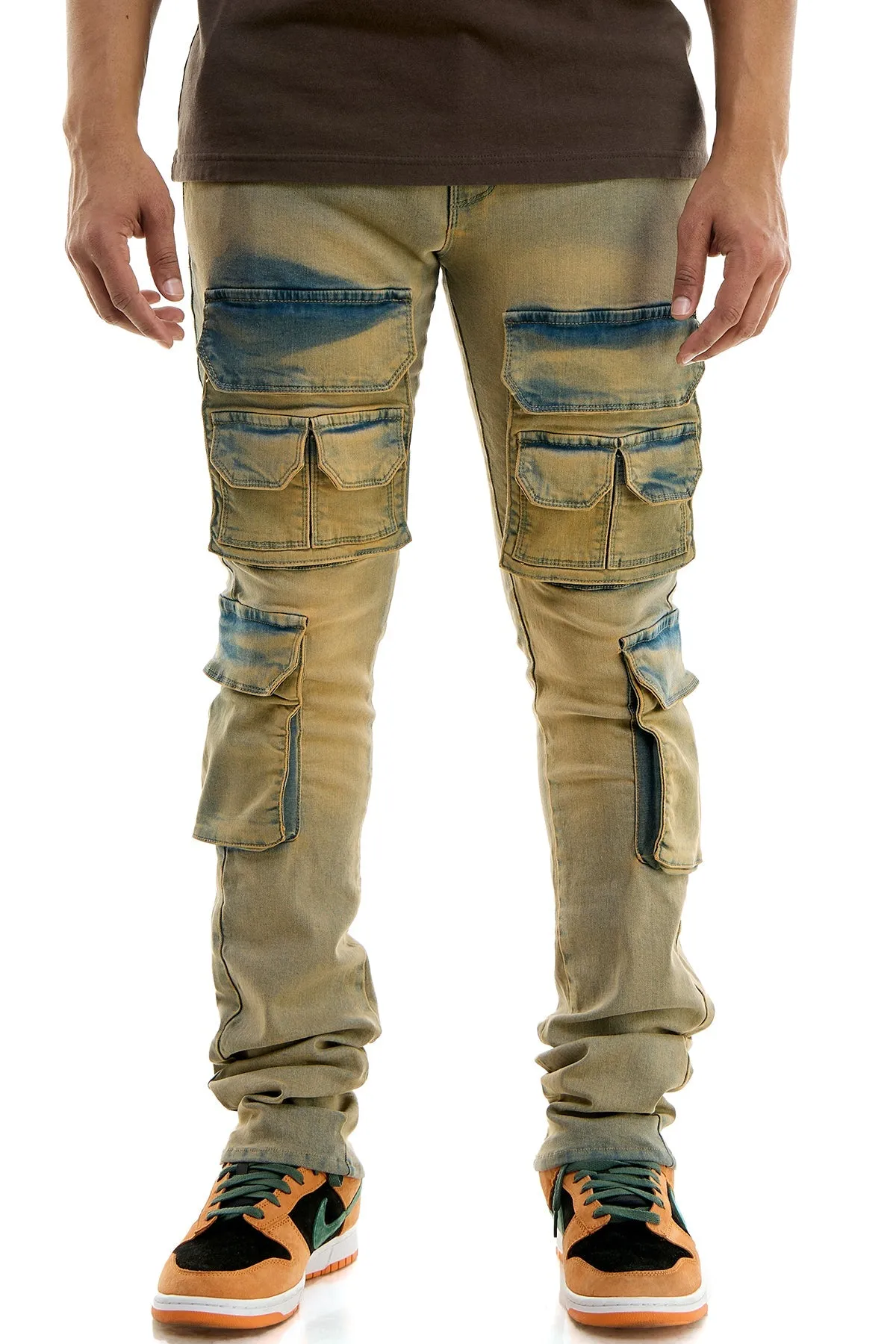 Skinny Mens Stacked Jeans in Washed