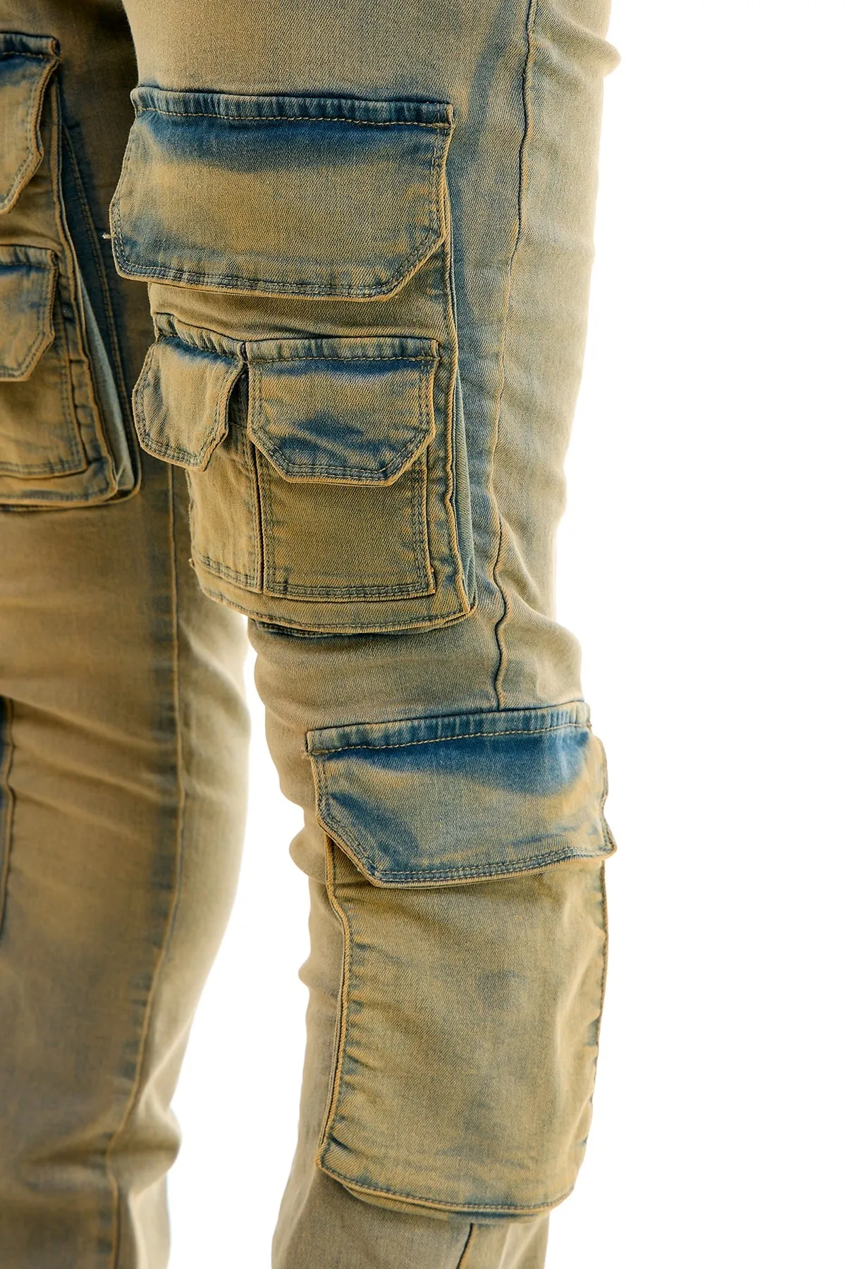 Skinny Mens Stacked Jeans in Washed