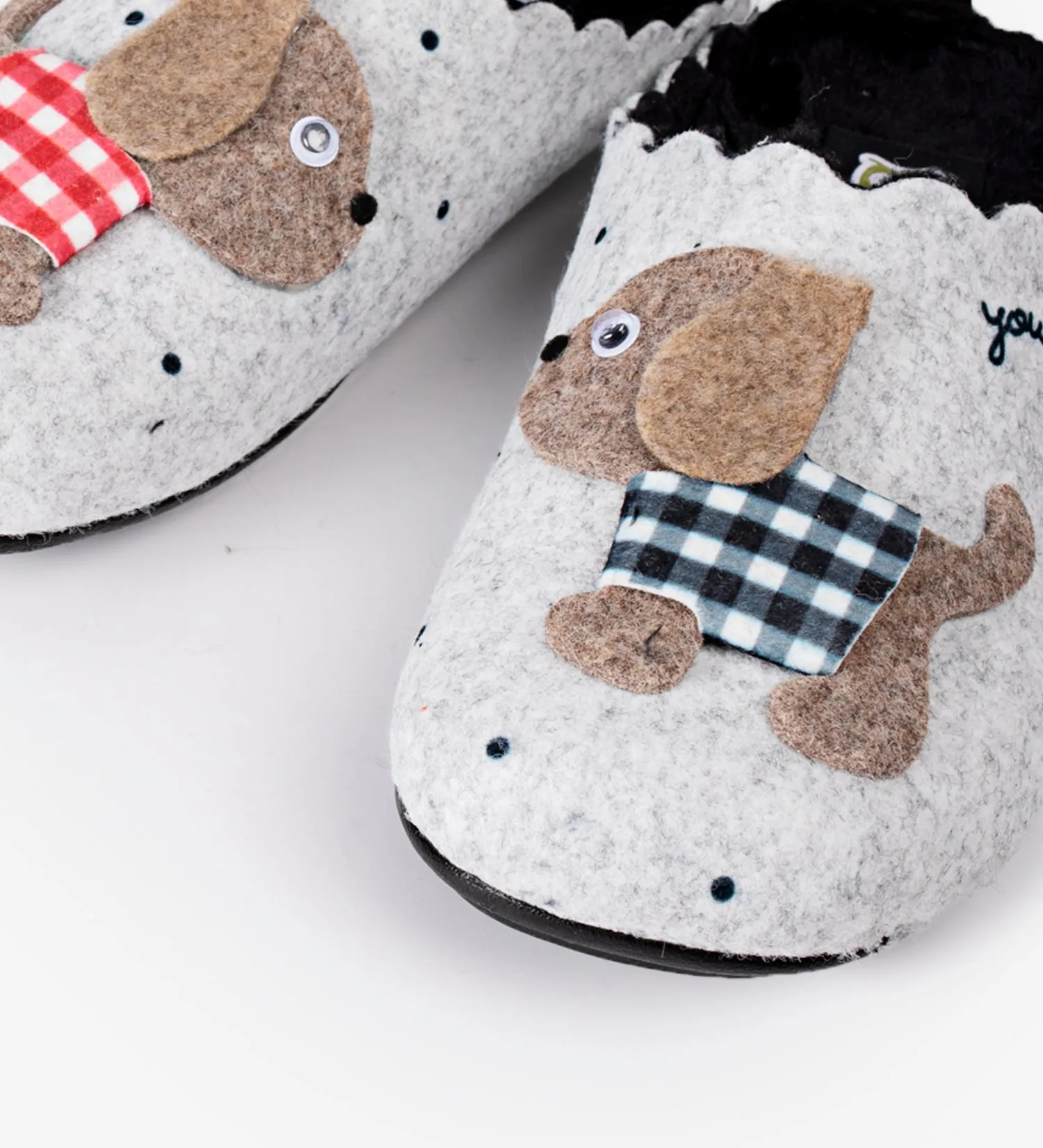 Slippers Dogs de Cuadros Gris