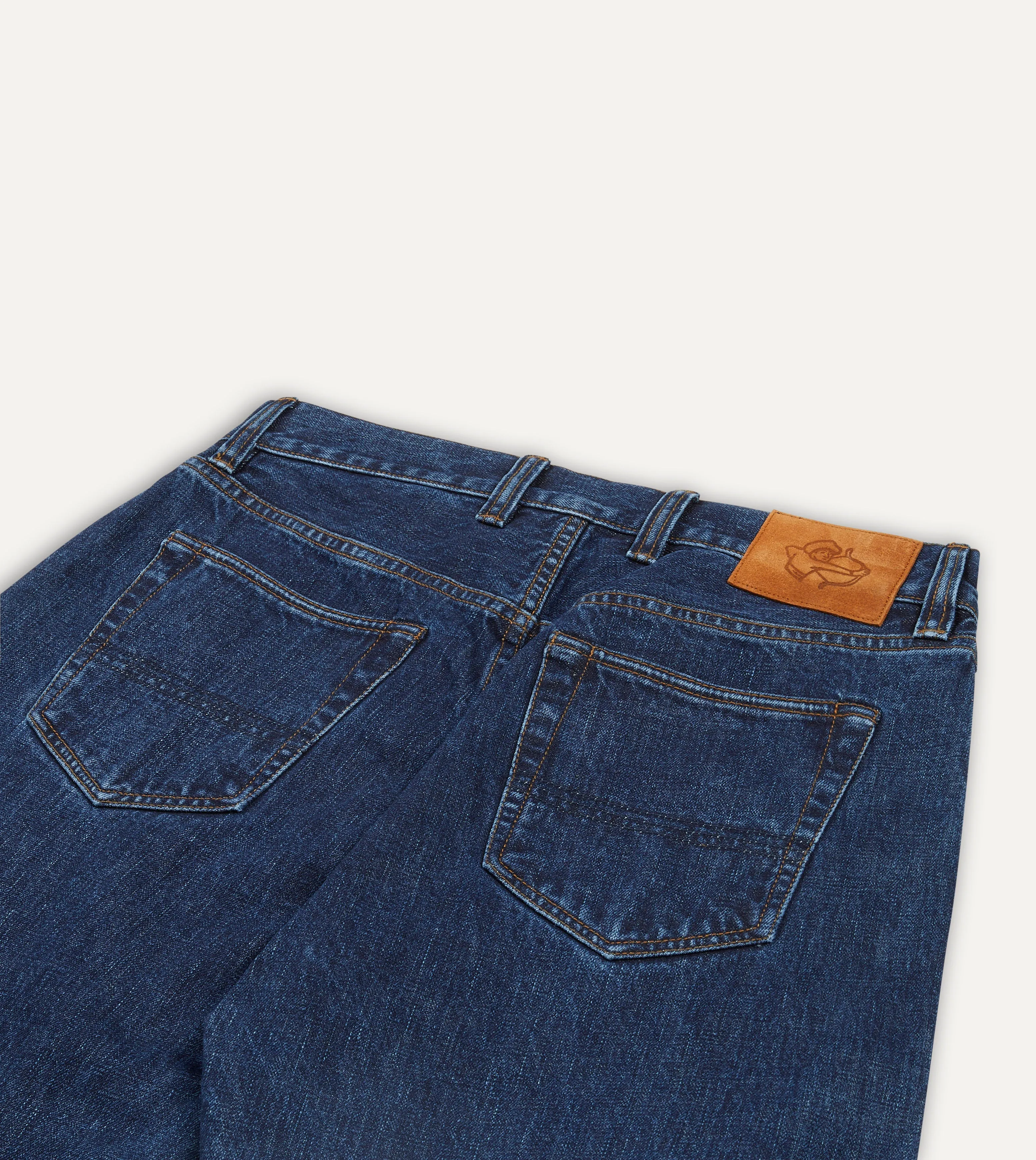 Stone Wash 14.2oz Japanese Selvedge Denim Five-Pocket Jeans