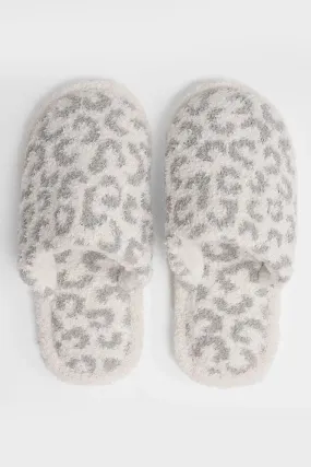 Sweet Dream Collection - Leopard Print Fuzzy Microfiber Slipper w/Rubber Sole