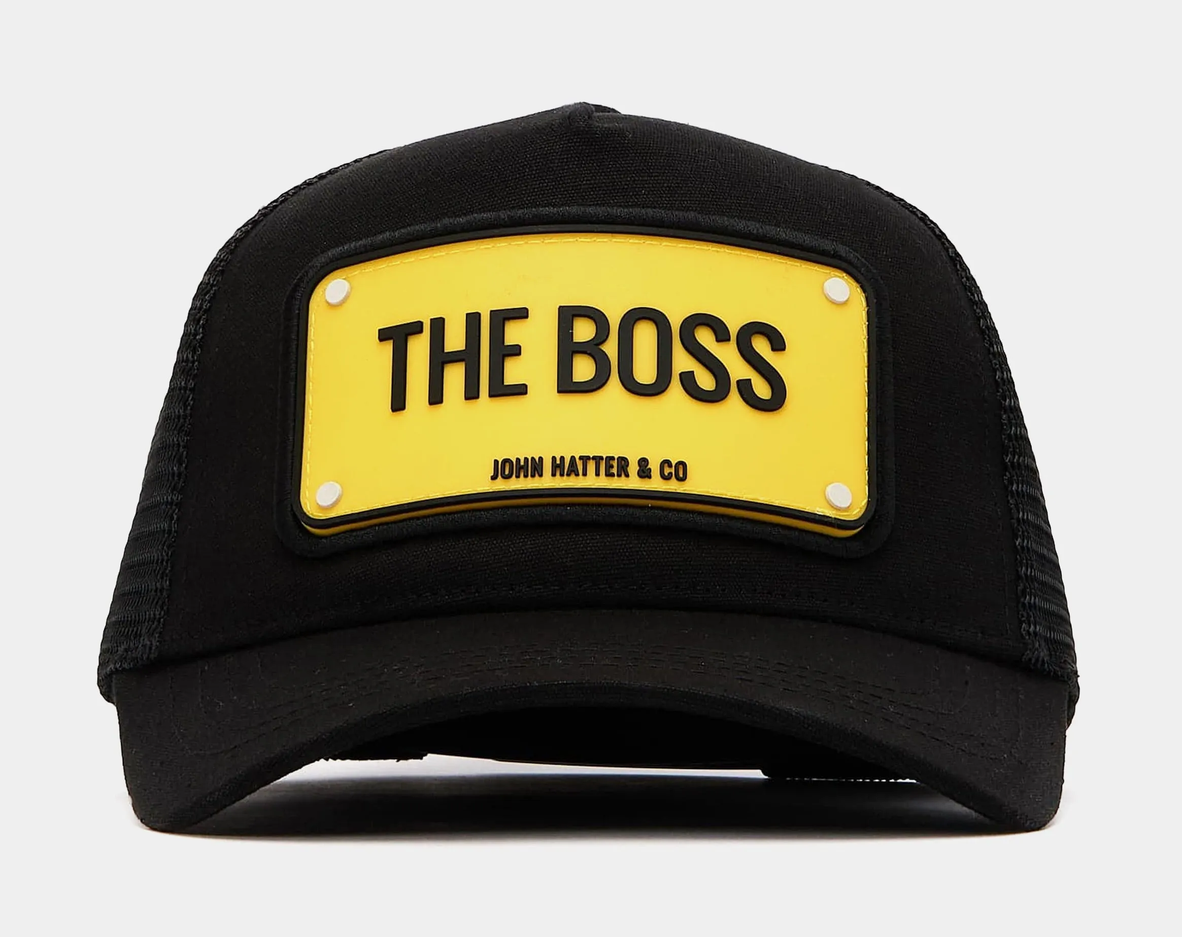 The Boss Mens Trucker Hat (Black/Yellow)