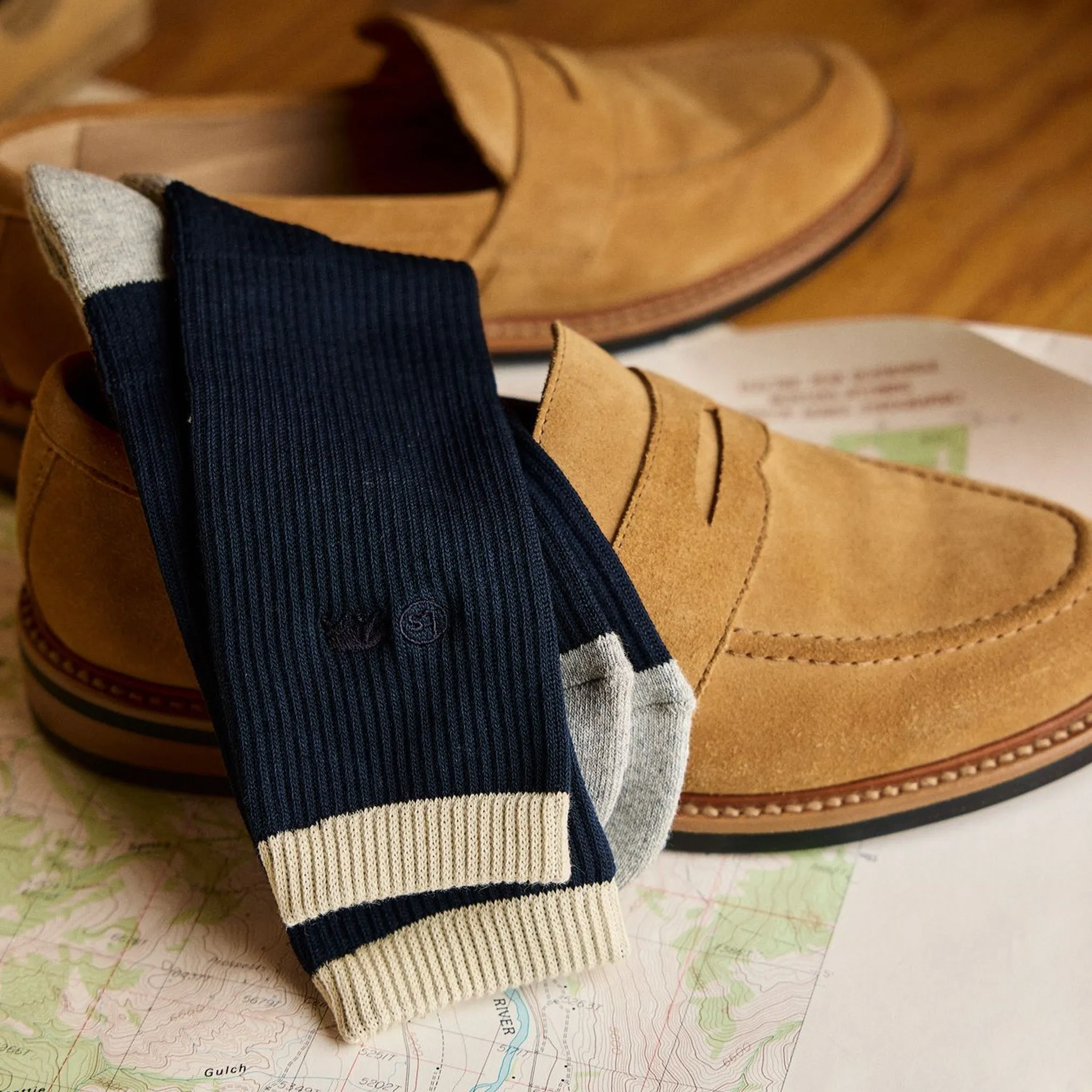 The Ribbed Sock in Navy