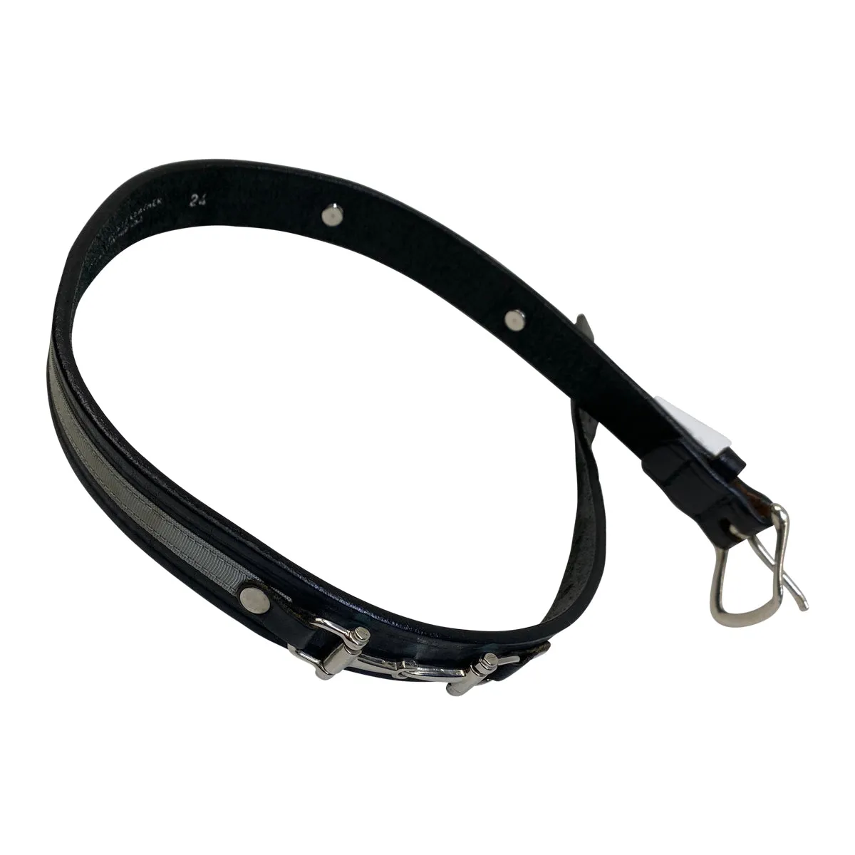 Tory Leather Ribbon & Snaffle Bits Belt in Black w/Grey - Children's Medium